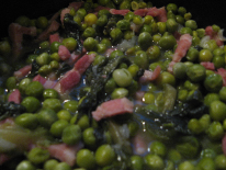 Petits pois frais aux lardons